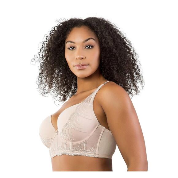 Parfait CAMEO ROSE Pearl Longline Plunge Support Bra US 36C Petal Pink Sexy Lace - Picture 3 of 13